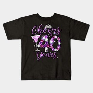 Cheers To 40 Years Old Happy 40th Birthday Queen Kids T-Shirt